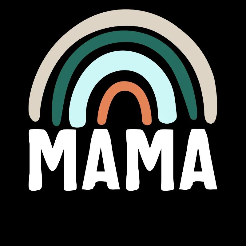 Mutterhemd, Mama Rainbow Simple Design Tee,