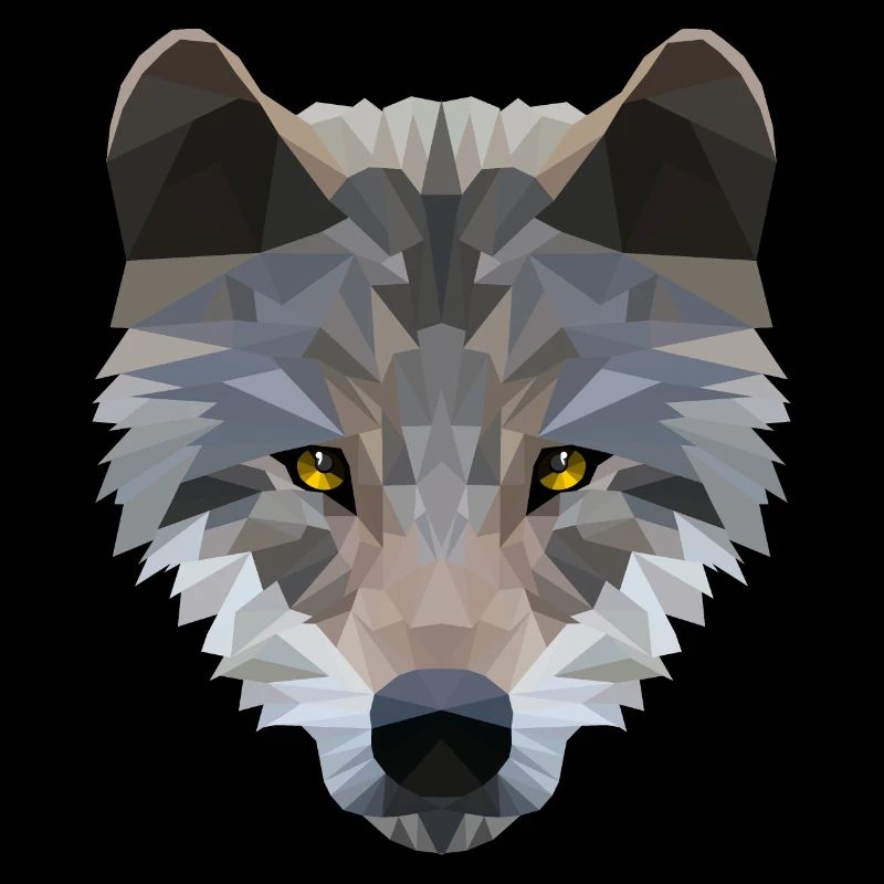 Wolfkopf -Low Poly Art.