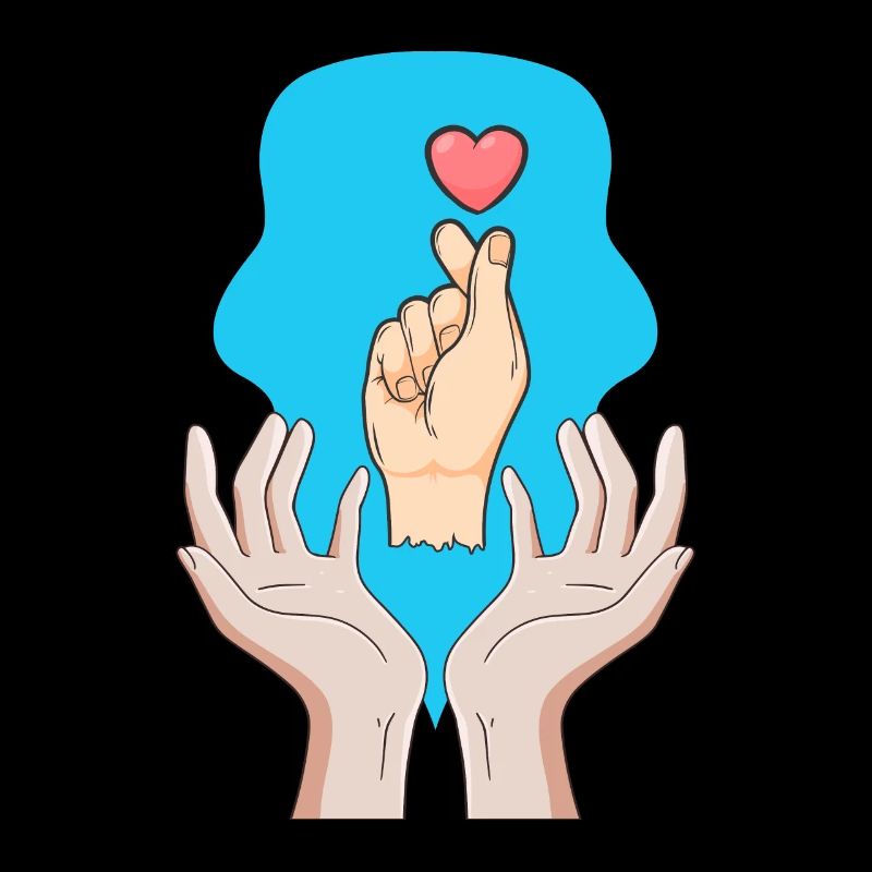 Chemise Corée, Finger Heart Tee, Mode K-Pop pour