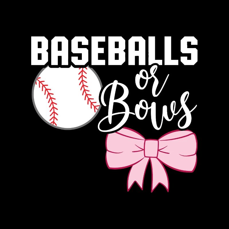 Niedliche Basebälle oder Schleifen Enthüllung des Geschlechts - Team Boy