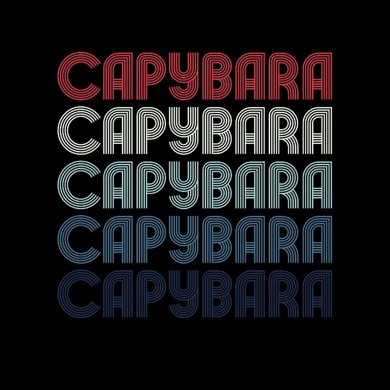Retro Capybara Text Design - Capybaras