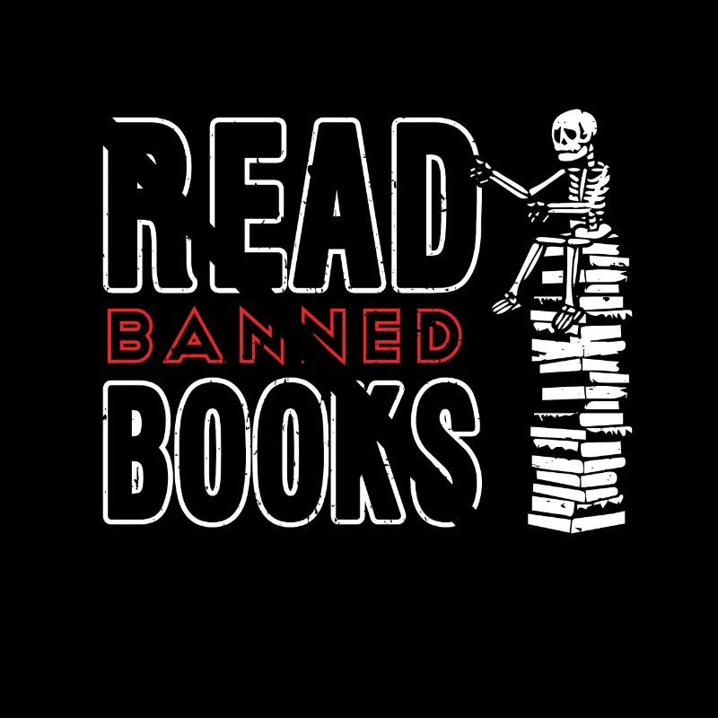 I Read Banned Book Lover Skeleton Reading Read