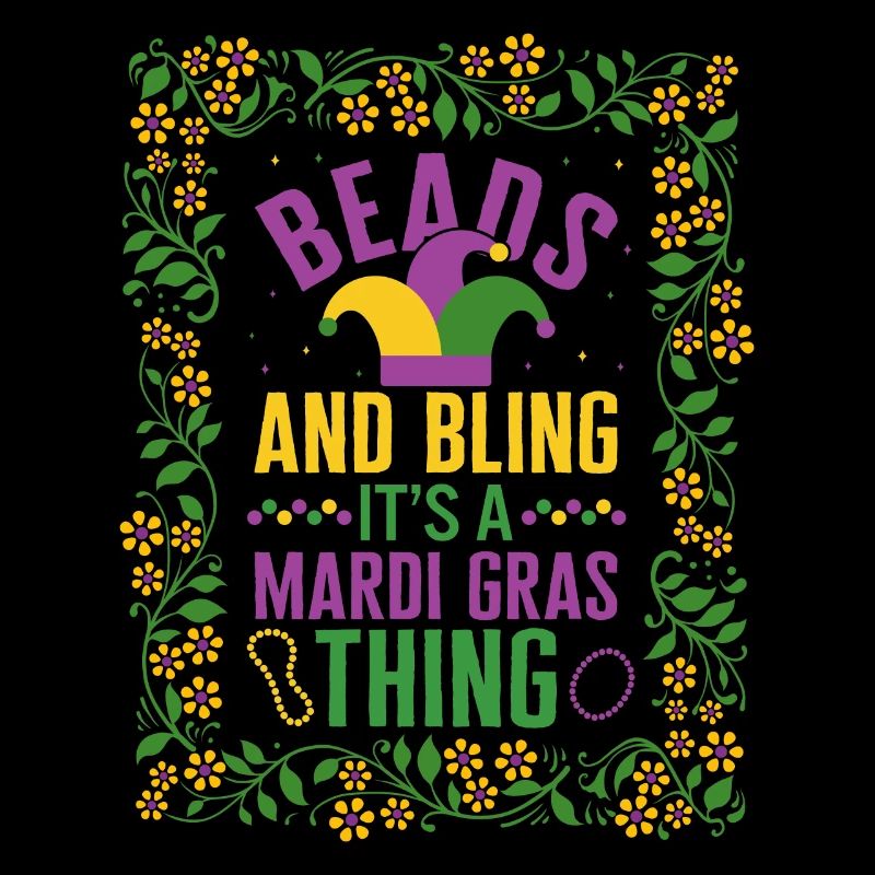 Mardi Gras Fleur De Lis Hemd, Perlen und Bling
