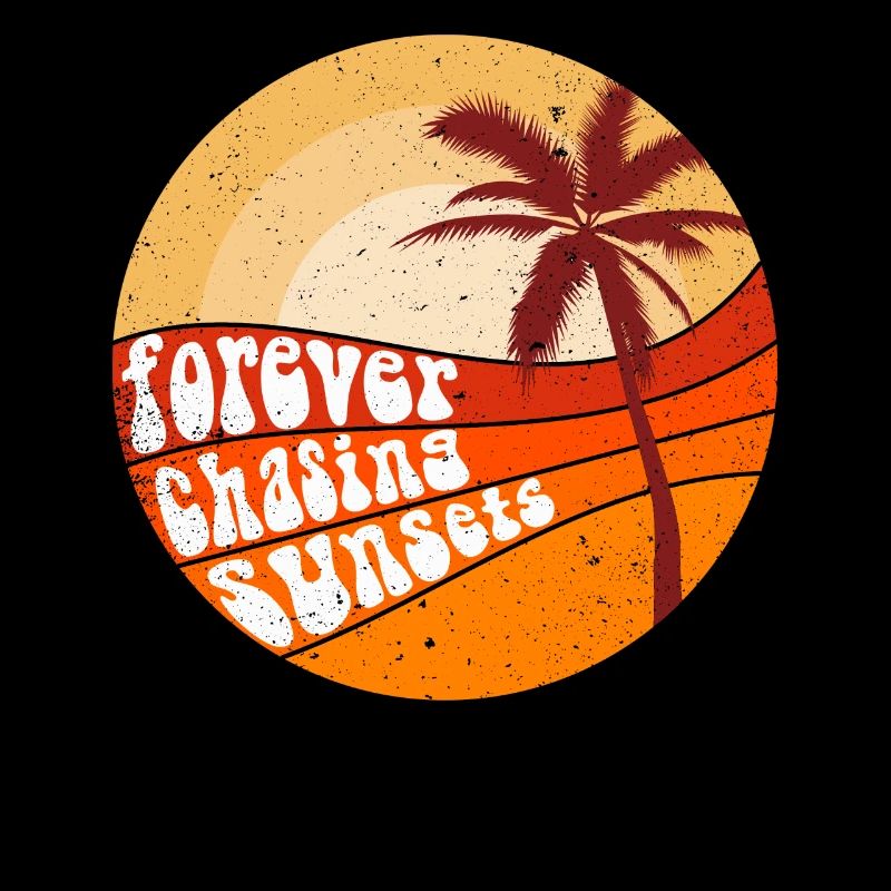 Forever Chasing Sunsets Retro Summer Vacation