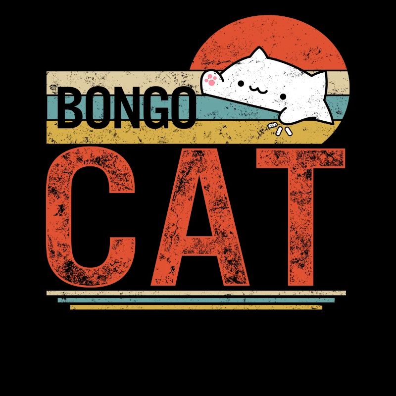 Chemise de chat, Bongo chat Vintage rétro Tee, mignon