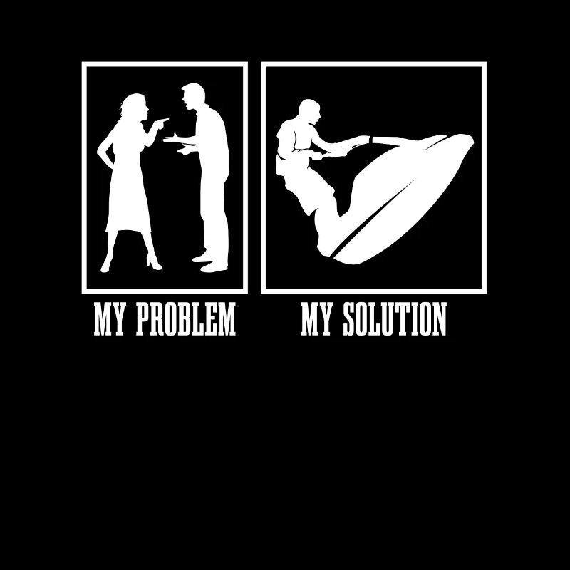 Jet Skier My Problem My Solution Pictogram Dad Mom