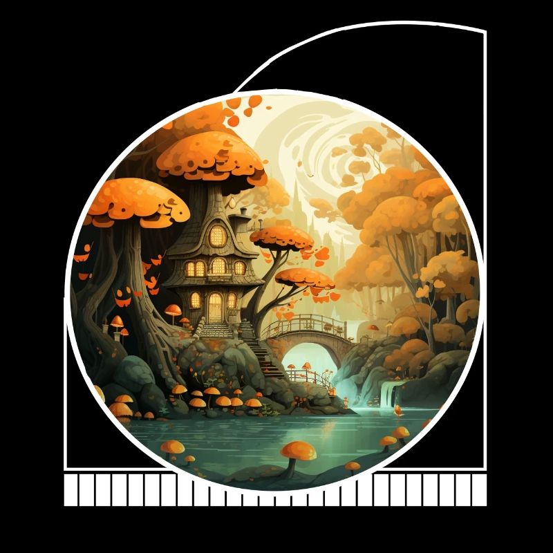 Loup-garou feuille Ride Cottagecore Toadstool Library