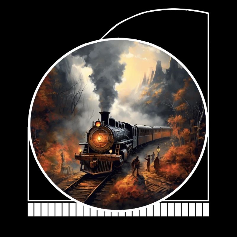 Ghostly Cottagecore Train Halloween Autumn Forest