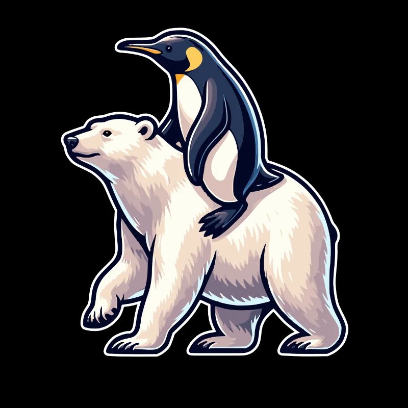 Funny Penguin and Polar Bear Gift