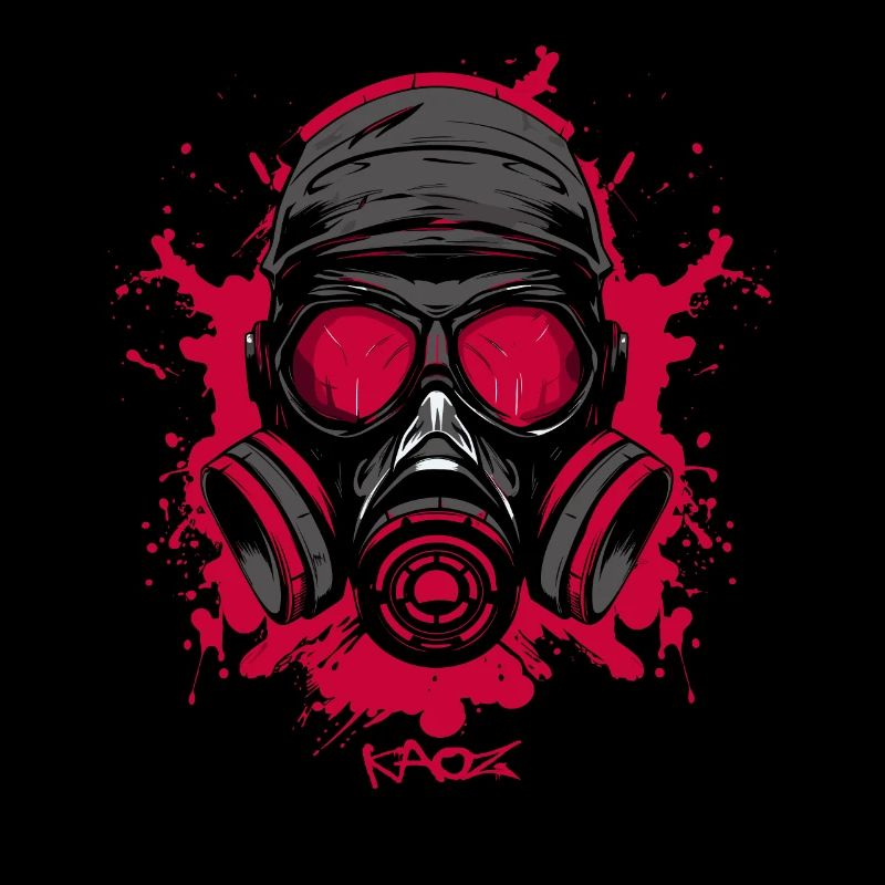 Rote Gasmaske