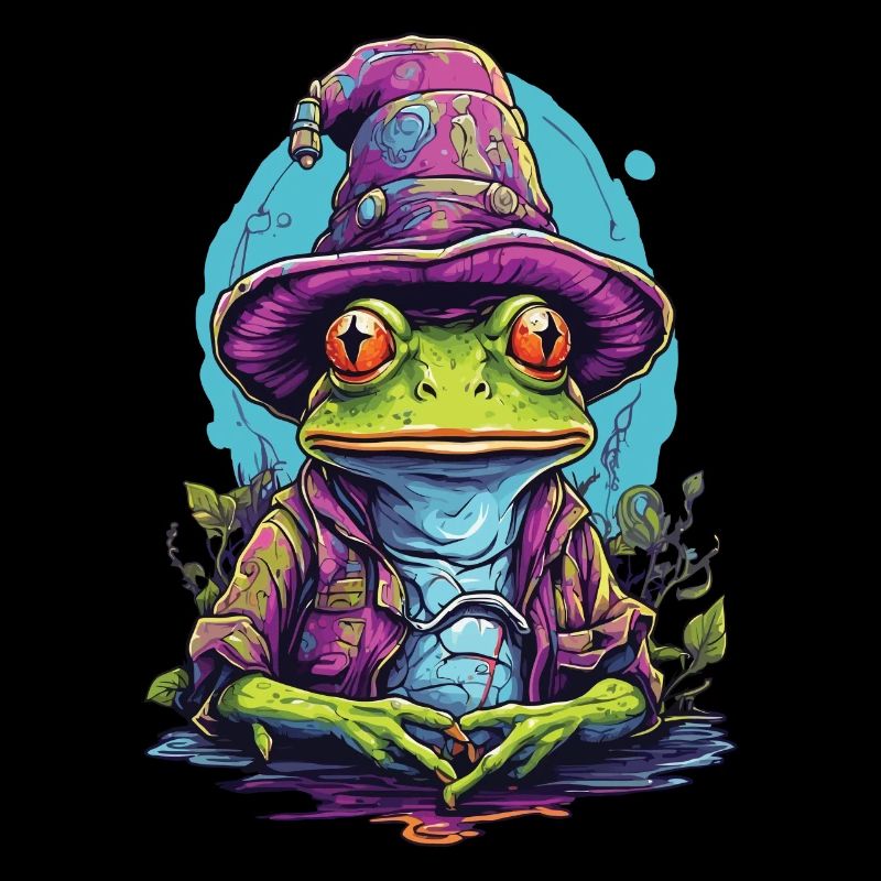 Mystic frog with magic hat