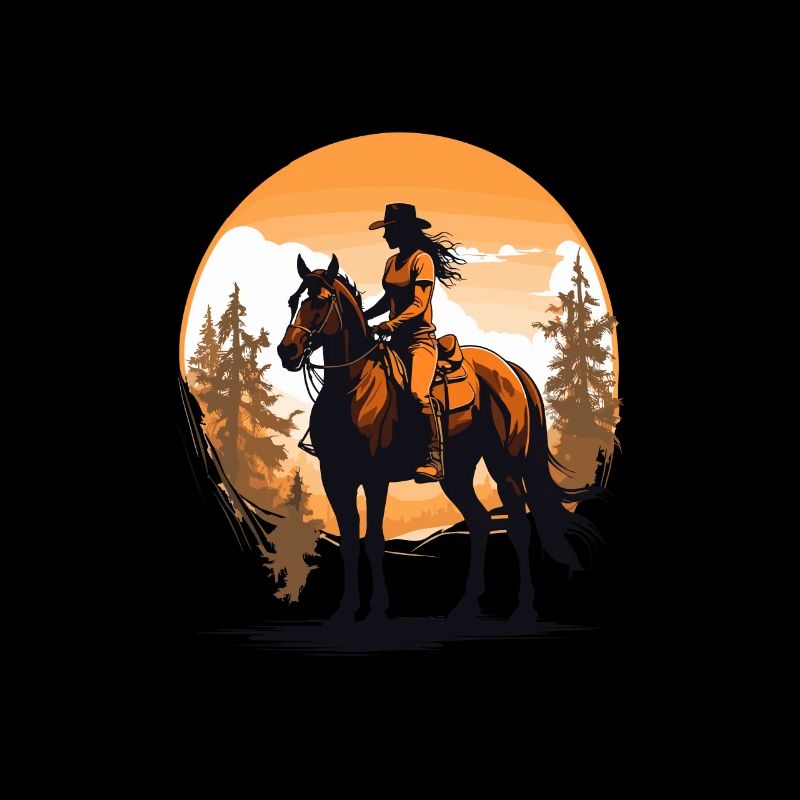 Conception de cavalier emblématique de chevaux esthétiques