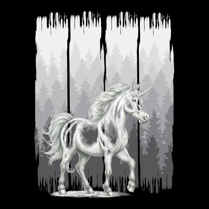 Wald Pferd Pferde Einhörner Einhorn Wildpferd