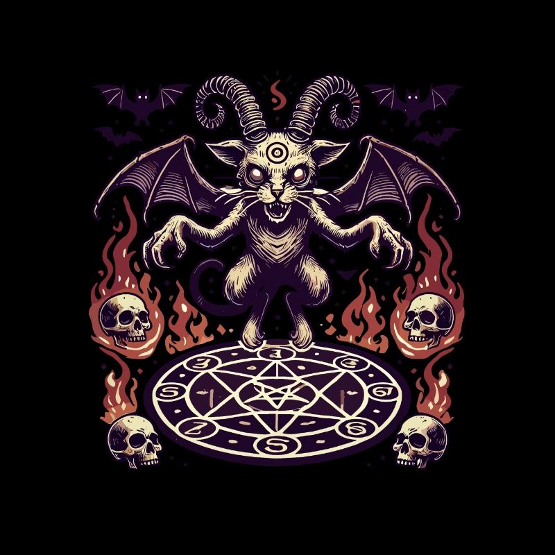 Creepy Devil Cat Dark Cats Summoning