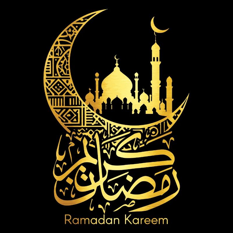 Eid Mubarak Ramadan Kareem Moon Mosque Design