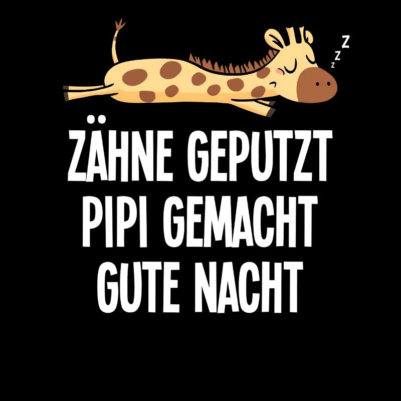 Sleeping Giraffe Funny Teeth Brushed Saying
