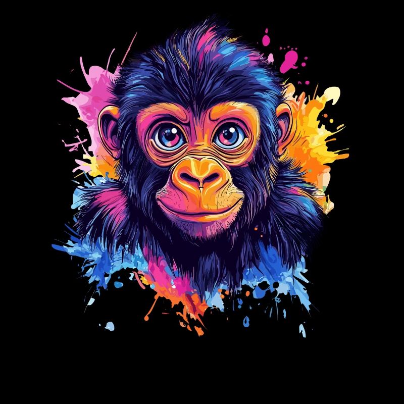 Colorful Monkey Head Splash