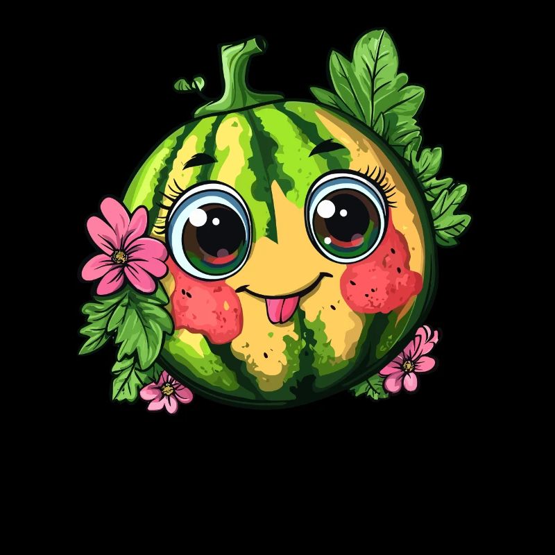 Süße Wassermelone mit Blumen