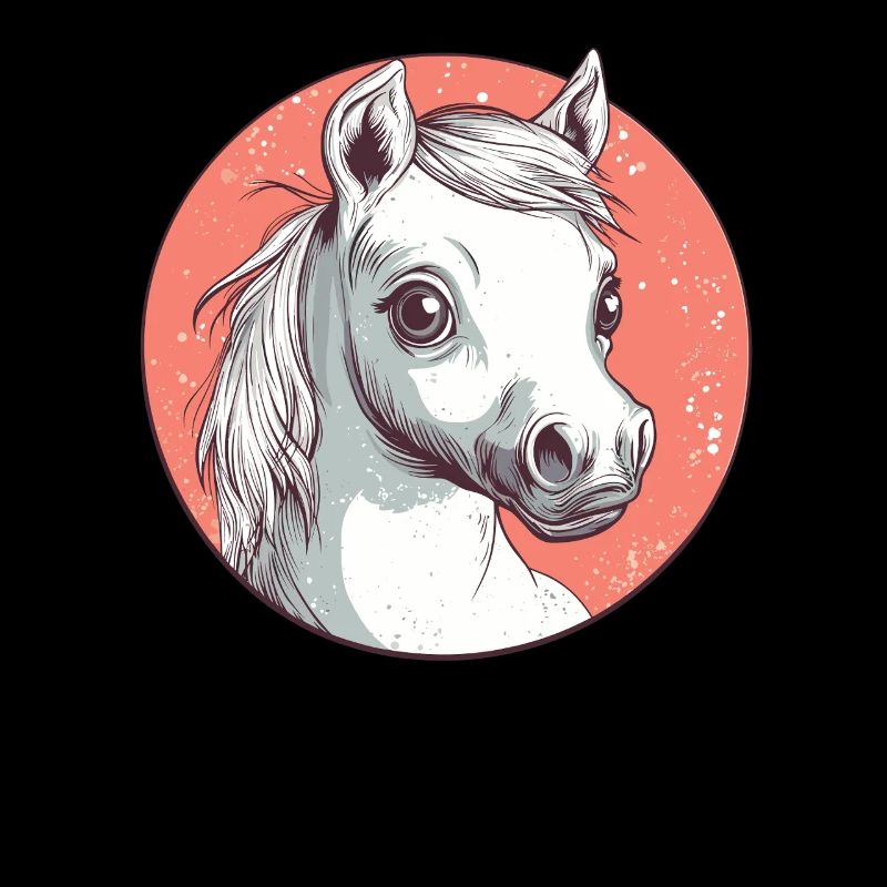 Weißes Pony mit Blick