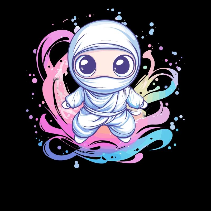 Ninja dans le tourbillon de couleurs