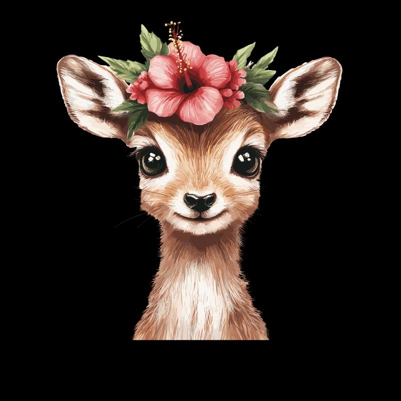 Cerf avec fleur