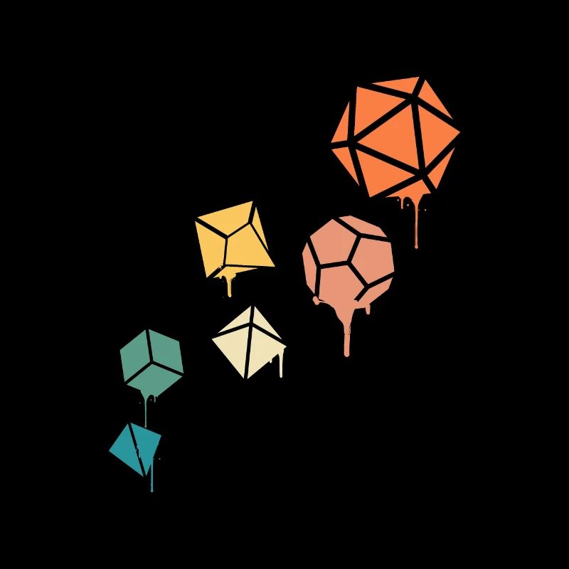 Dripping Paint Polyhedral Dice Set Tabletop RPG