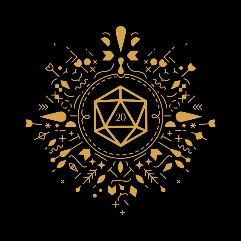 Polyhedral D20 Dice Monogram Tabletop RPG