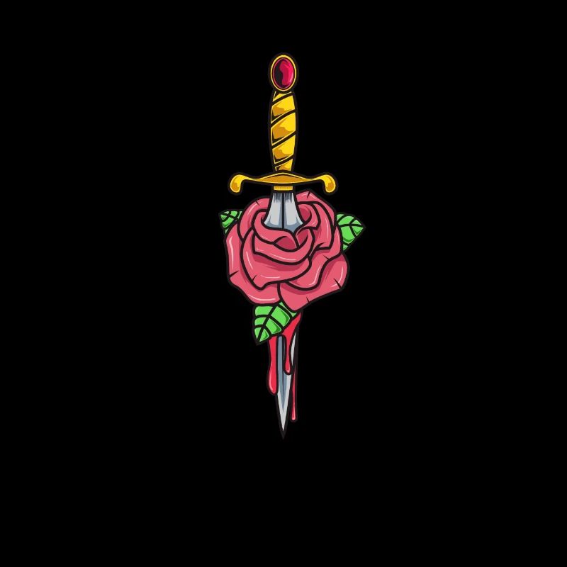 Gothic Dagger with Rose