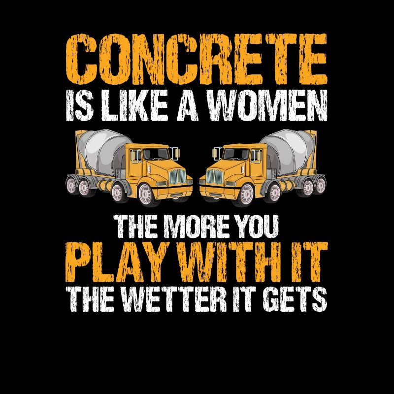 Concrete builder design for construction workers and construction site