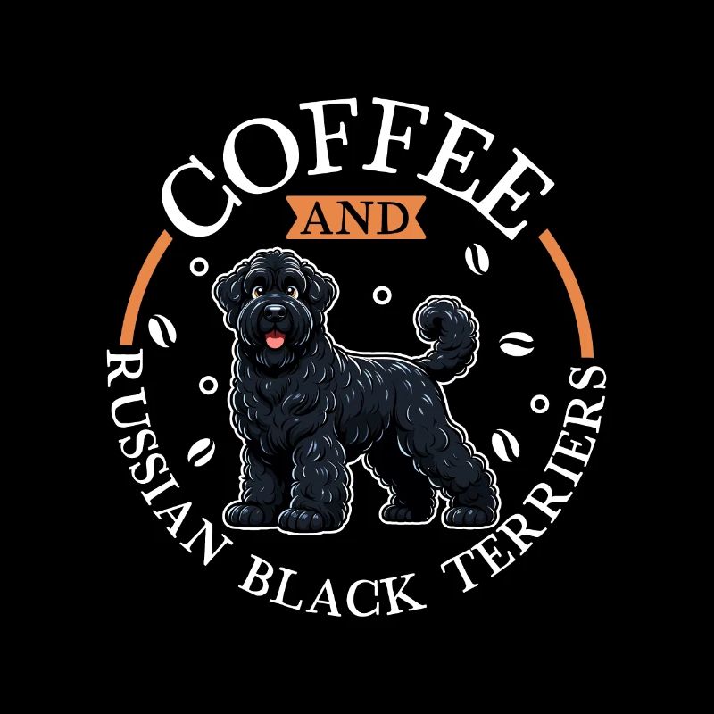 Coffee and Black Russian Terrier