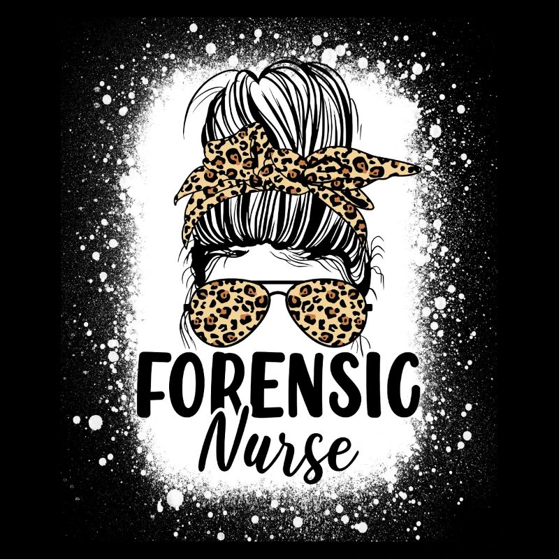 Forensic Nurse Messy Bun Leopard Funny Medical