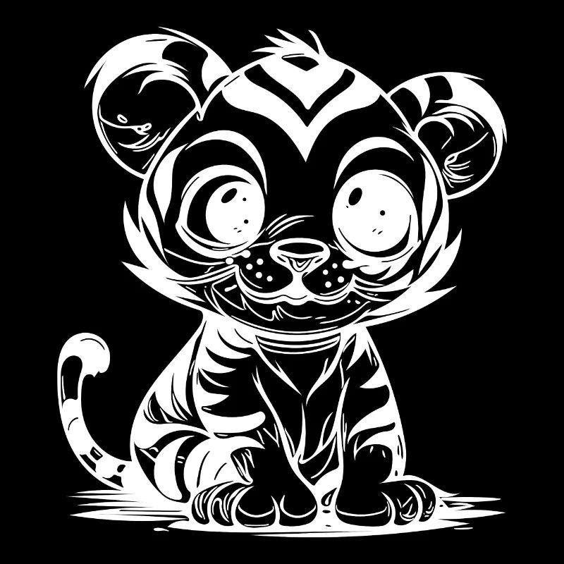 Cuddly little children's tiger with stripe pattern