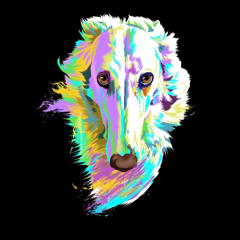 Farbiger Barsoi Hund