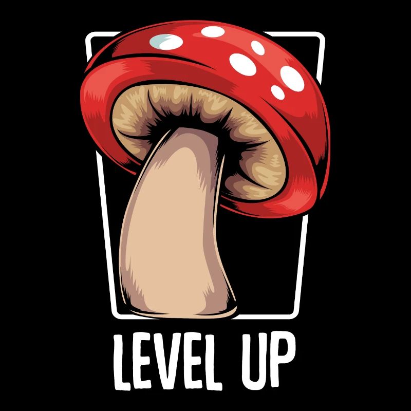 Mushroom - Level Up - Cool Gamer Fly agaric Statement