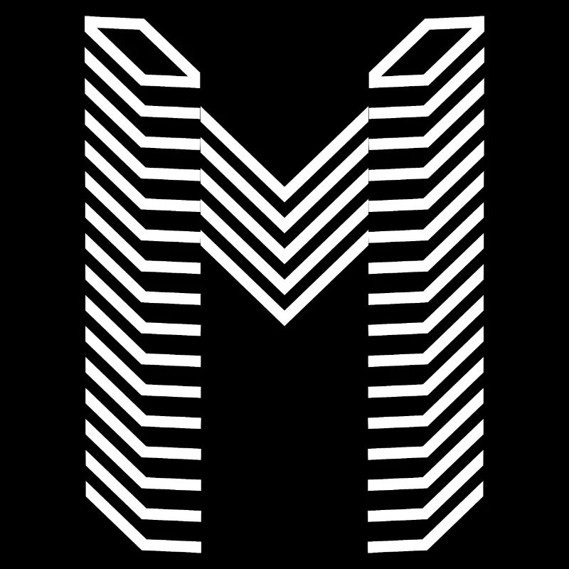 Unique Letter M Logo Design "White"