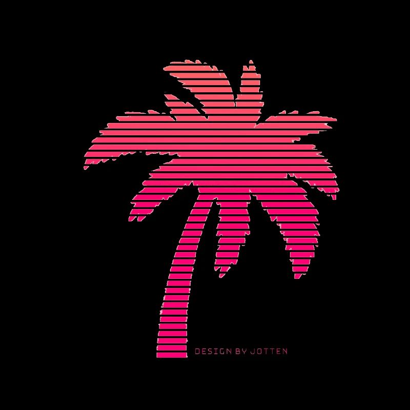 Summer synthwave 80s retro palm