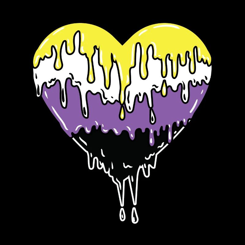 Nonbinary Pride Tropfendes Herz