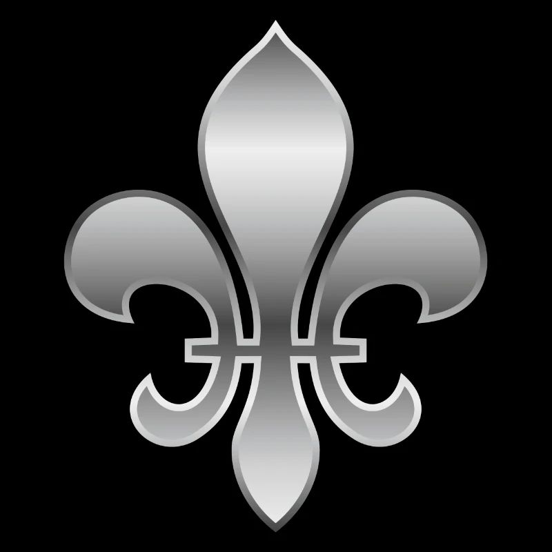 Fleur de Lys / Fleur de Lis Metallic-Silber-Look