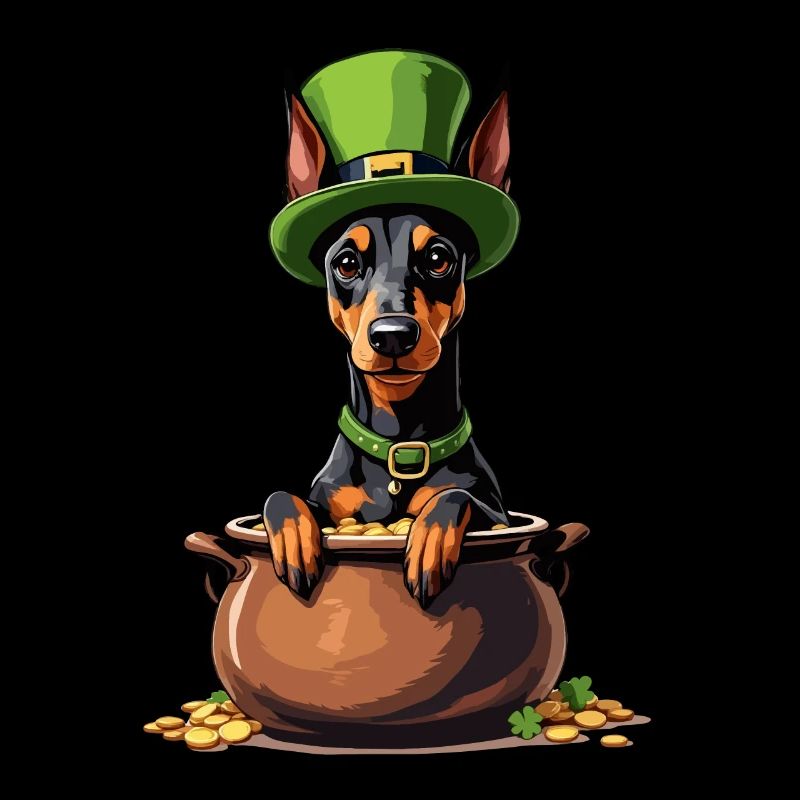Doberman Tenue de la Saint-Patrick Chiens