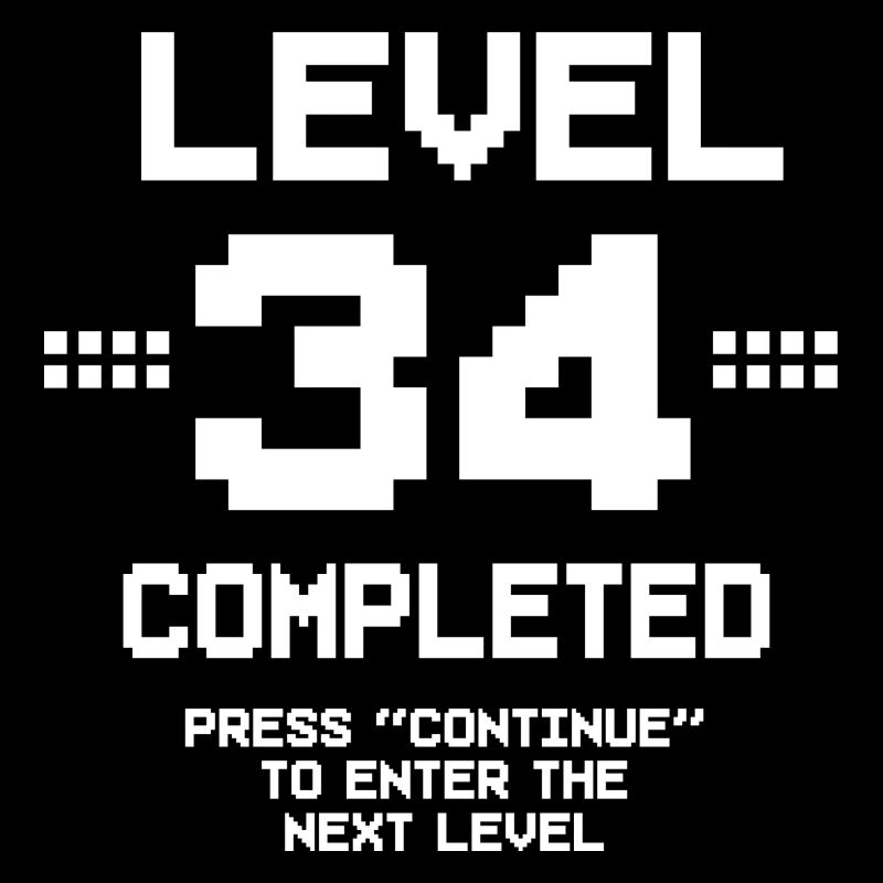 34 Geburtstag Gamer Level 34 Complete