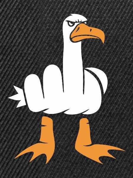 Möwe mit Mittelfinger