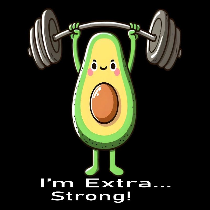 Avocado lifting weights
