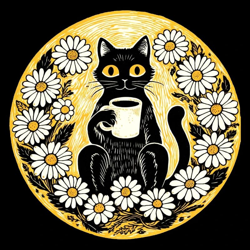 Coffee lovers Cafe Cat