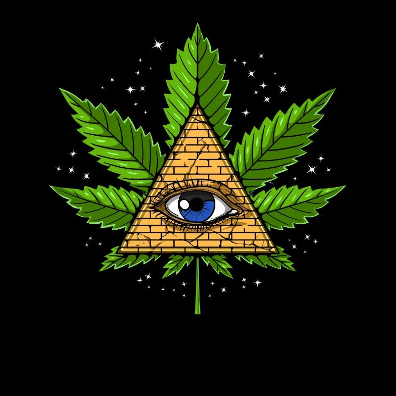 Pyramide d'Illuminati de feuille de mauvaise herbe