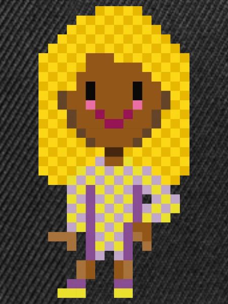 PIXELFIGUR GELB-LILA