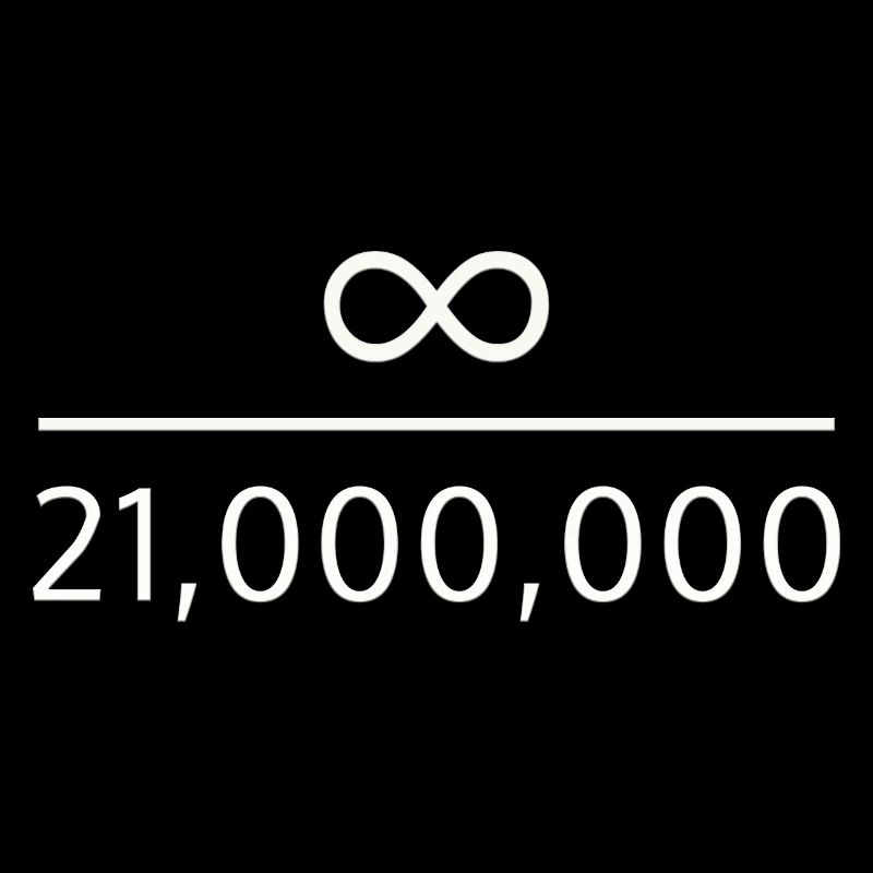 Infinity divided by 21 Million Mio Crypto Bitcoin