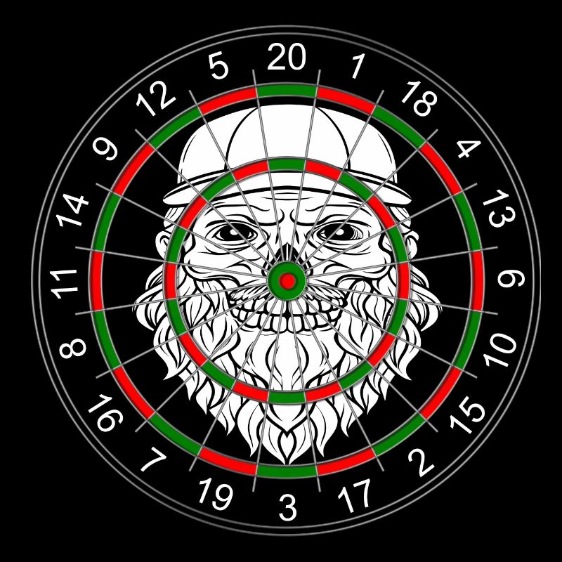 Dart Totenkopf Skull Beard Böse Style Bart Cool