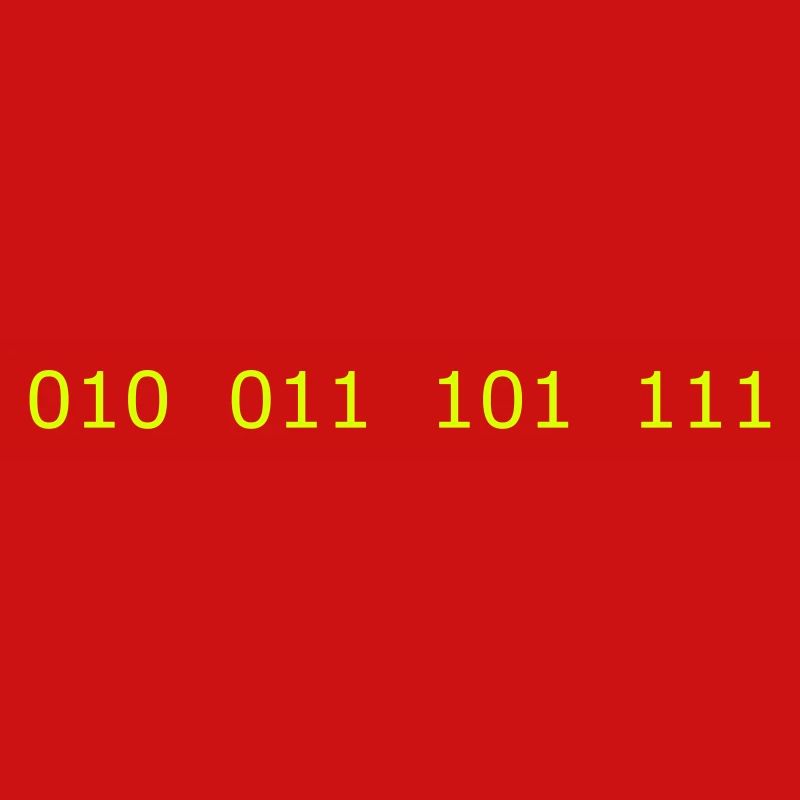 Nerdy Design "Prime Numbers 2, 3, 5, 7" Binary Numbers