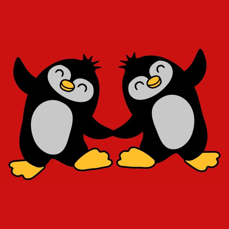 2 cute penguins dancing