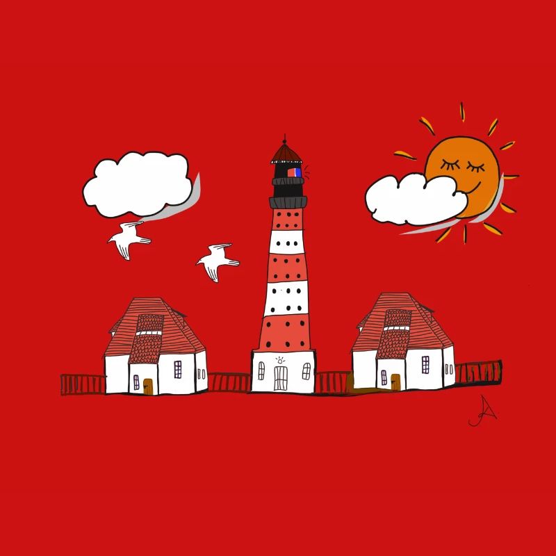 Westerhever lighthouse drawing